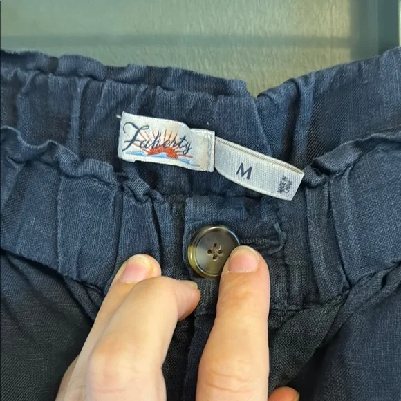 Faherty Monterey Linen Pant in Midnight Blue - Picture 2 of 3